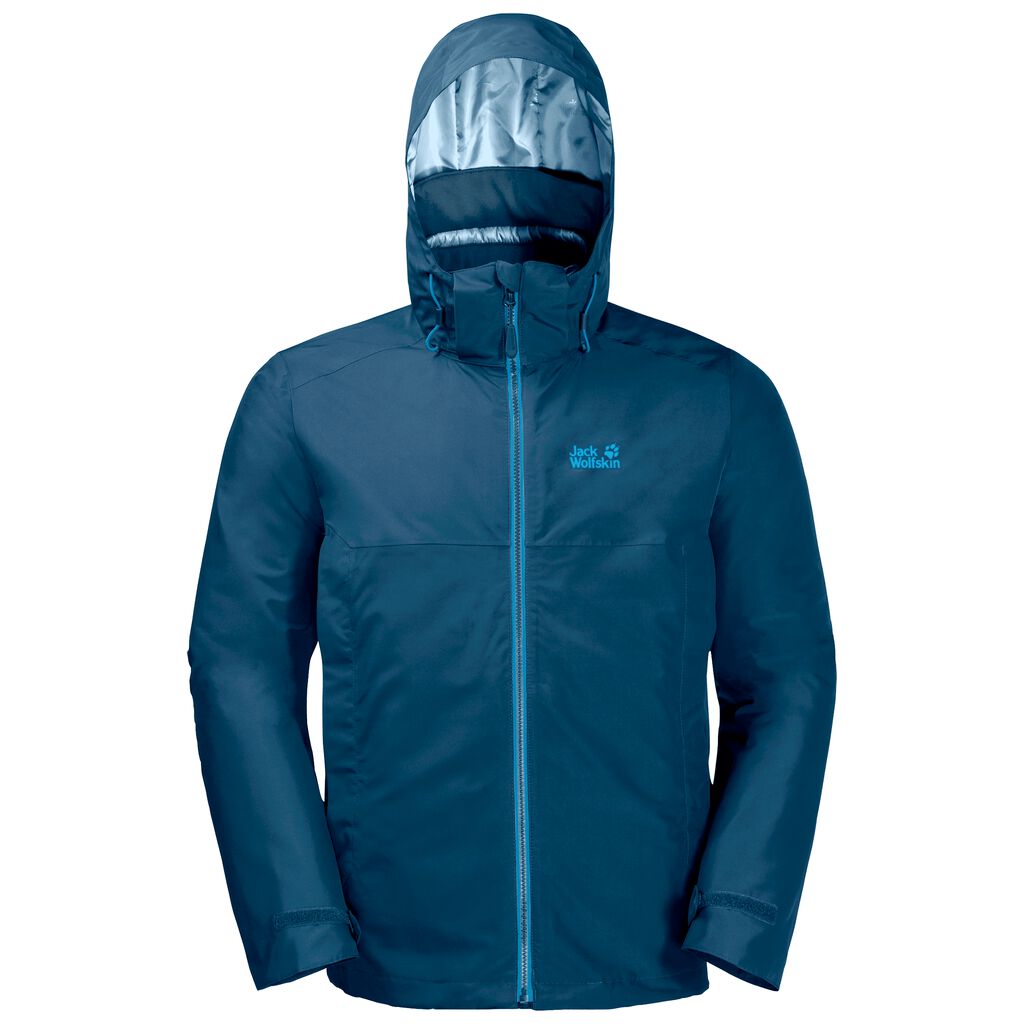 Jack Wolfskin NORTH FJORD Vestes Homme Bleu Foncé - YGHIWDC-98